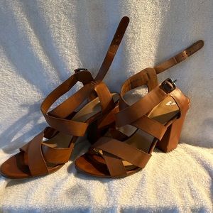 BP chunky tan strapped heel